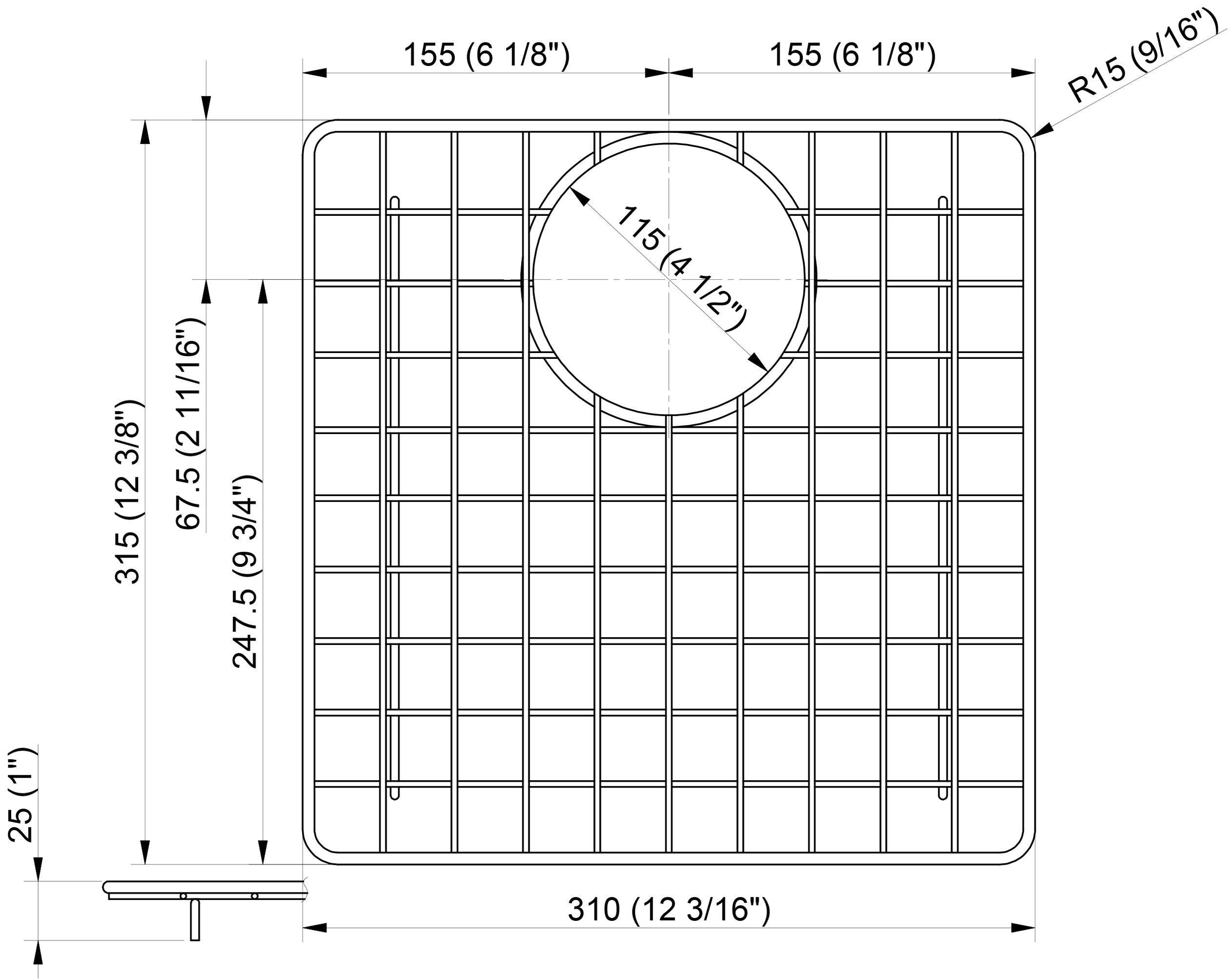 ALFI Brand - Stainless Steel Grid for AB3420DI and AB3420UM | ABGR3420 ALFI Brand - Stainless Steel Grid for AB3420DI and AB3420UM | ABGR3420