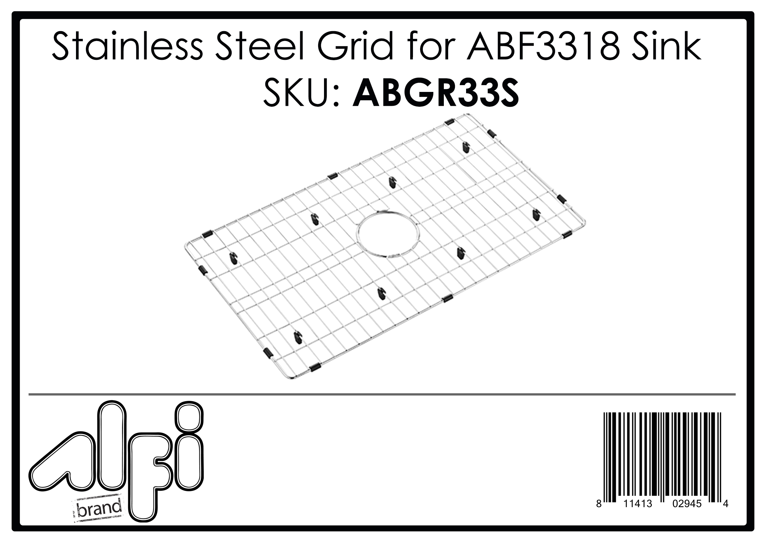 ALFI Brand - Solid Stainless Steel Kitchen Sink Grid for ABF3318S Sink | ABGR33S ALFI Brand - Solid Stainless Steel Kitchen Sink Grid for ABF3318S Sink | ABGR33S