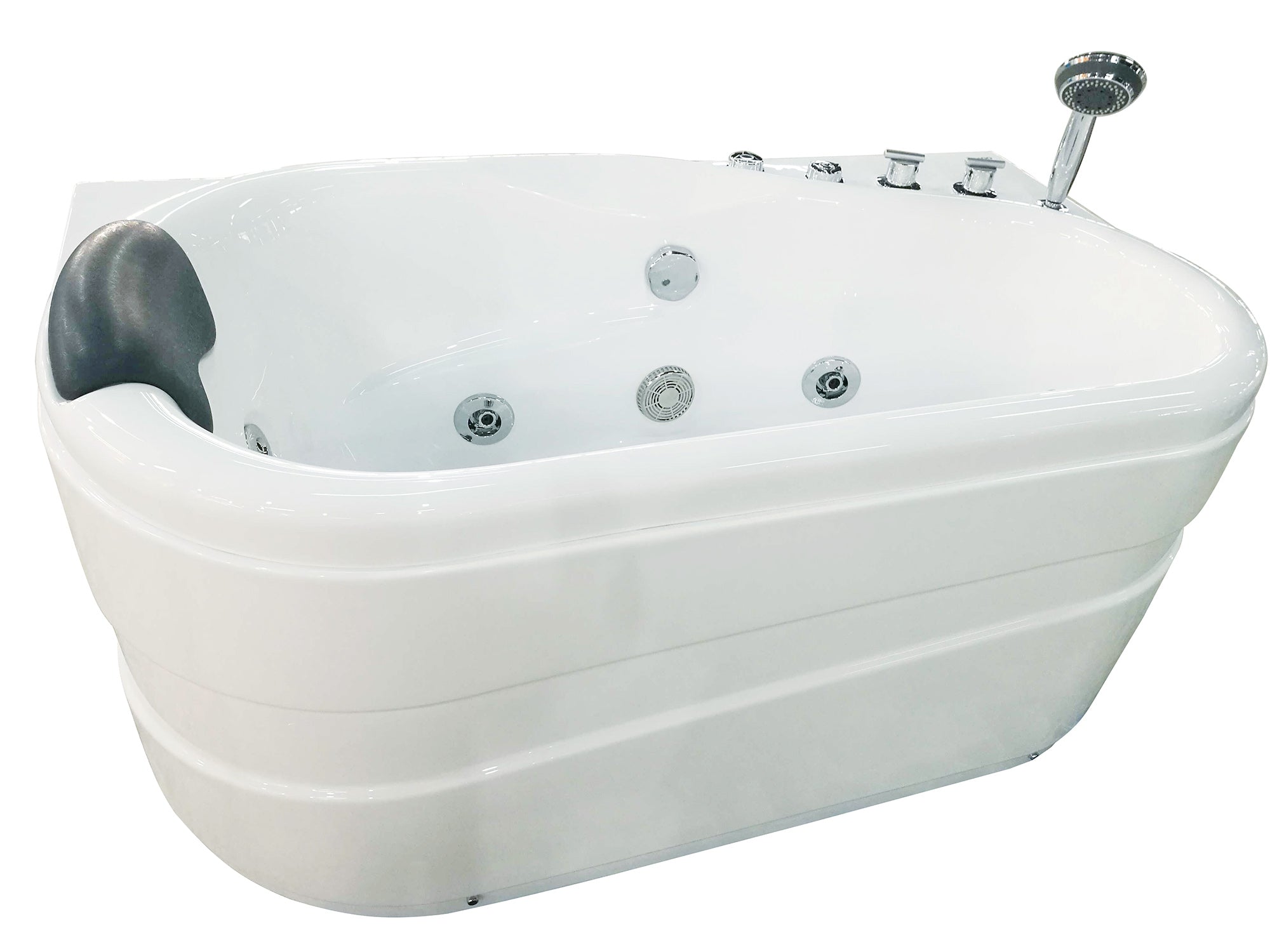 EAGO - 5' White Acrylic Corner Whirlpool Bathtub - Drain on Right | AM175-R EAGO - 5' White Acrylic Corner Whirlpool Bathtub - Drain on Right | AM175-R