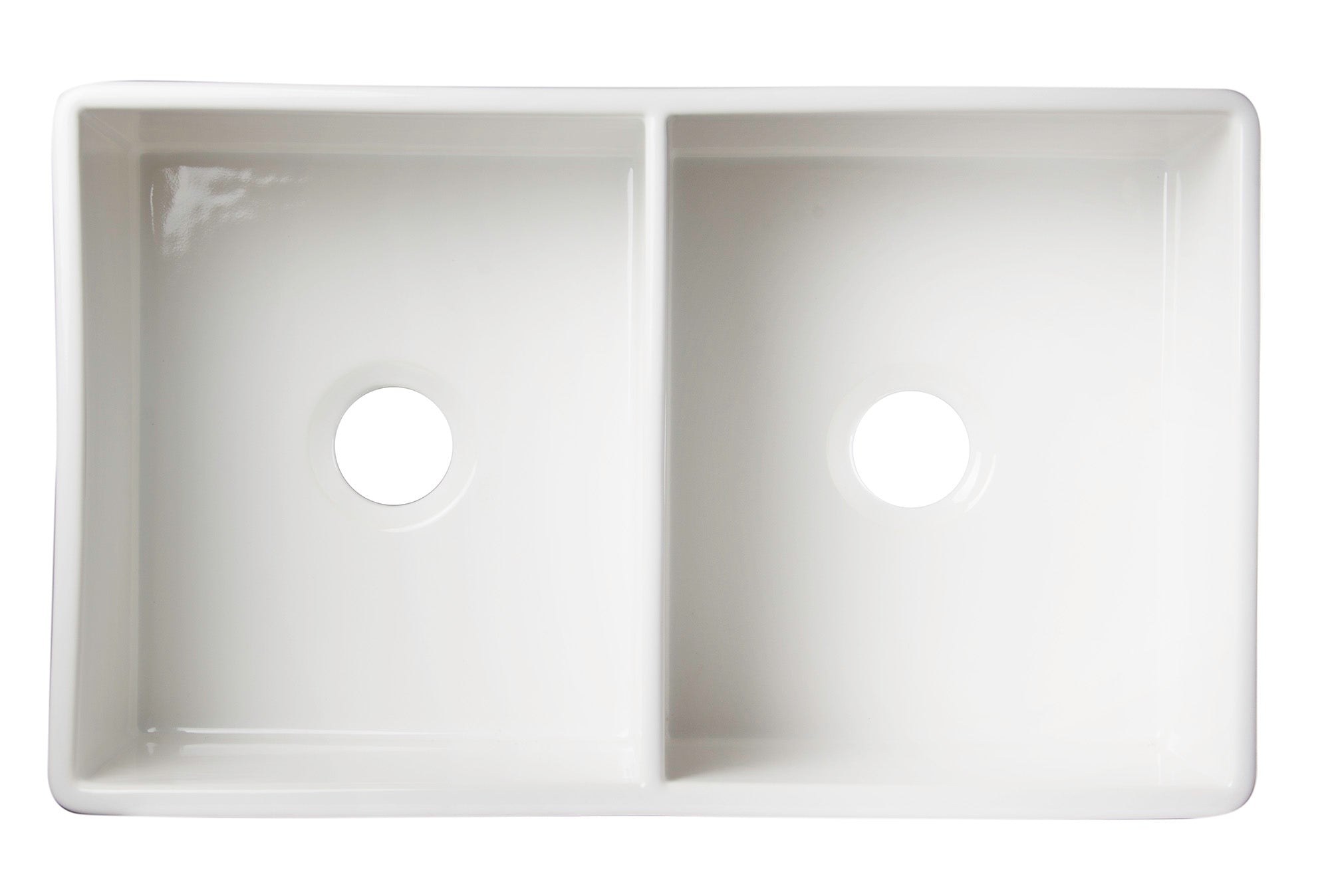 ALFI Brand - White 32" Smooth Apron Double Bowl Fireclay Farmhouse Kitchen Sink | AB538-W ALFI Brand - White 32" Smooth Apron Double Bowl Fireclay Farmhouse Kitchen Sink | AB538-W