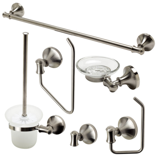 ALFI Brand - Brushed Nickel 6 Piece Matching Bathroom Accessory Set | AB9521-BN