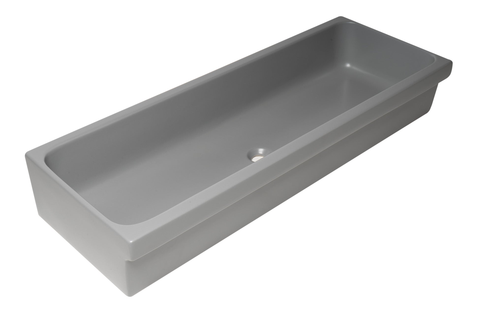 ALFI brand - 48" Grey Matte Above Mount Fireclay Bathroom Trough Sink - AB48TRGM ALFI brand - 48" Grey Matte Above Mount Fireclay Bathroom Trough Sink - AB48TRGM