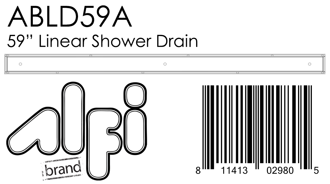 ALFI Brand - 59" Stainless Steel Linear Shower Drain with No Cover | ABLD59A ALFI Brand - 59" Stainless Steel Linear Shower Drain with No Cover | ABLD59A