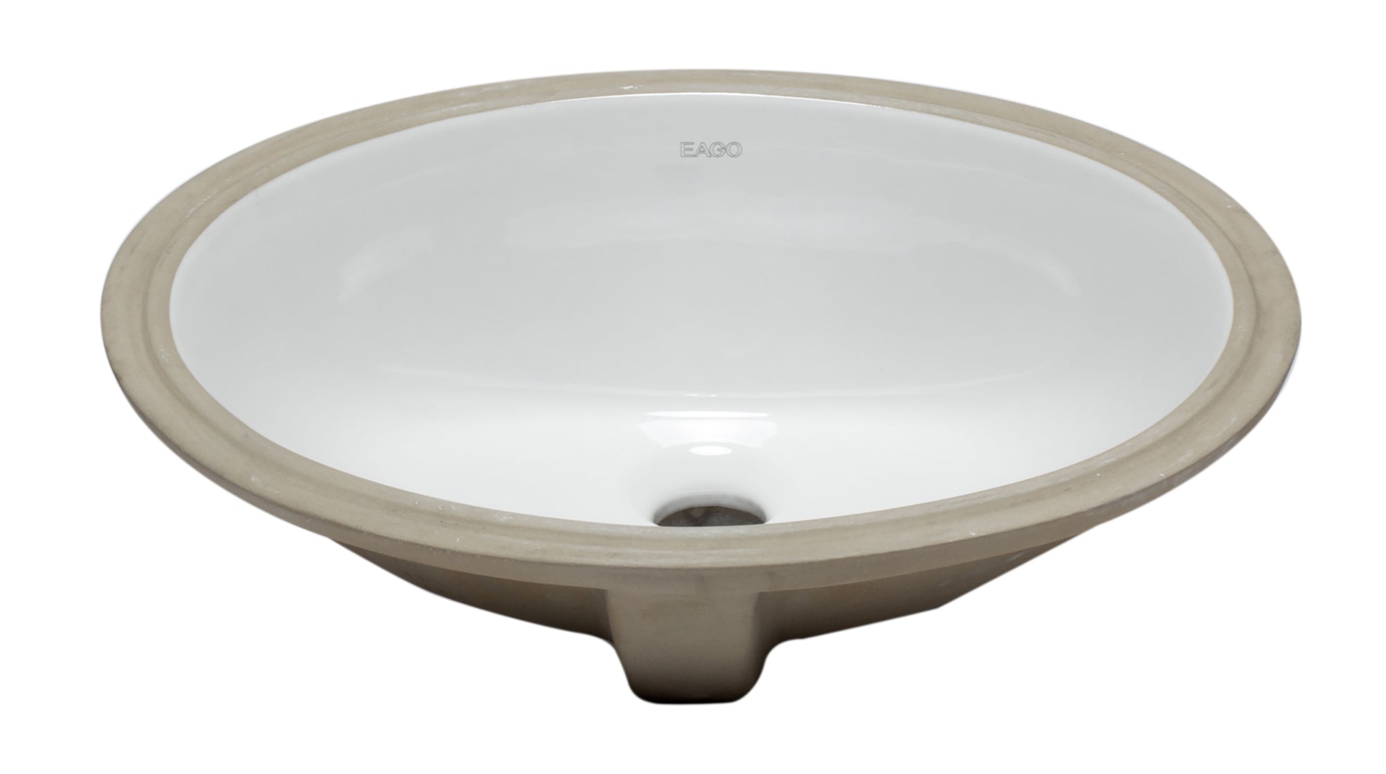 EAGO - White Ceramic 18"x15" Undermount Oval Bathroom Sink | BC224 EAGO - White Ceramic 18"x15" Undermount Oval Bathroom Sink | BC224