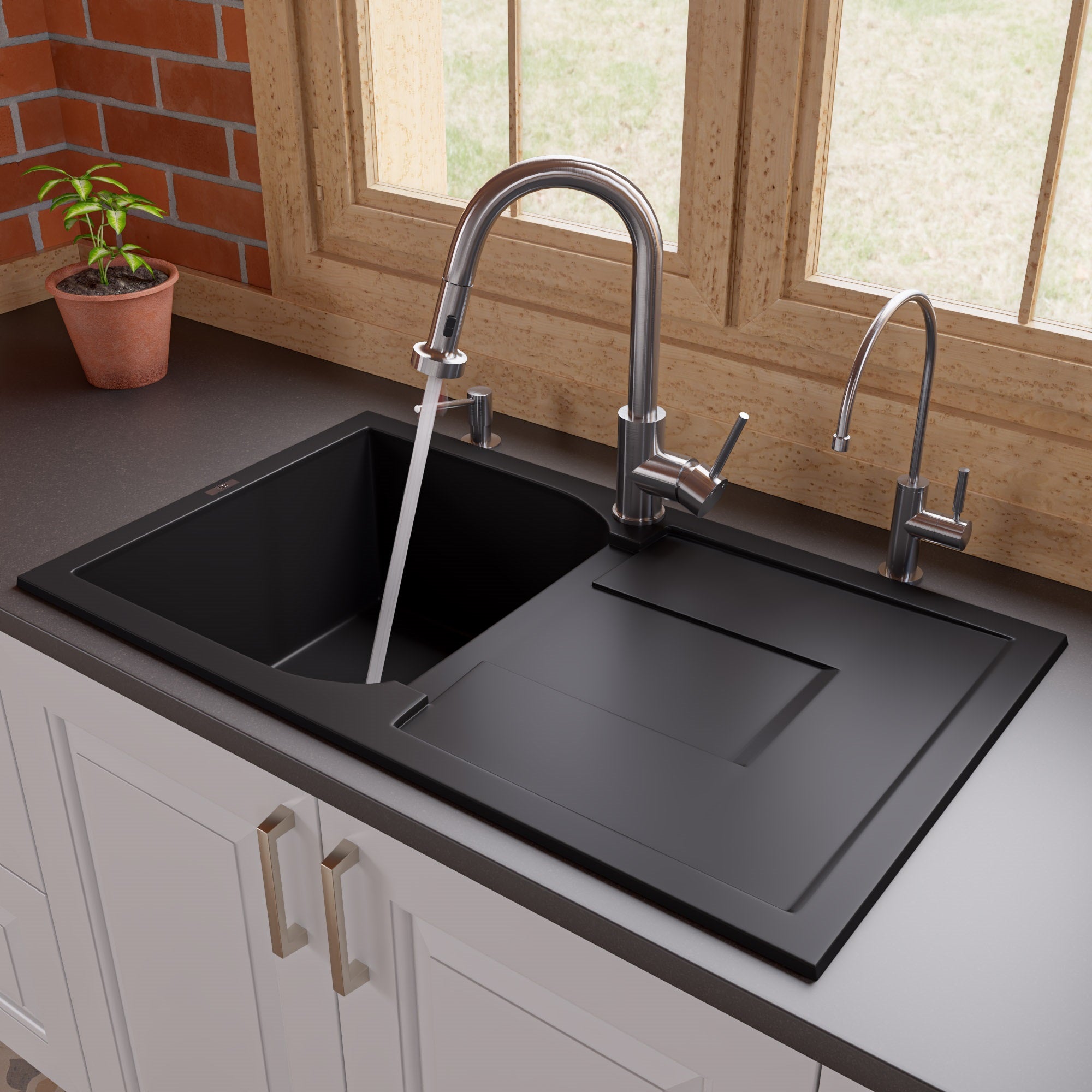 ALFI Brand - Modern Round Brushed Stainless Steel Soap Dispenser | AB5006-BSS ALFI Brand - Modern Round Brushed Stainless Steel Soap Dispenser | AB5006-BSS