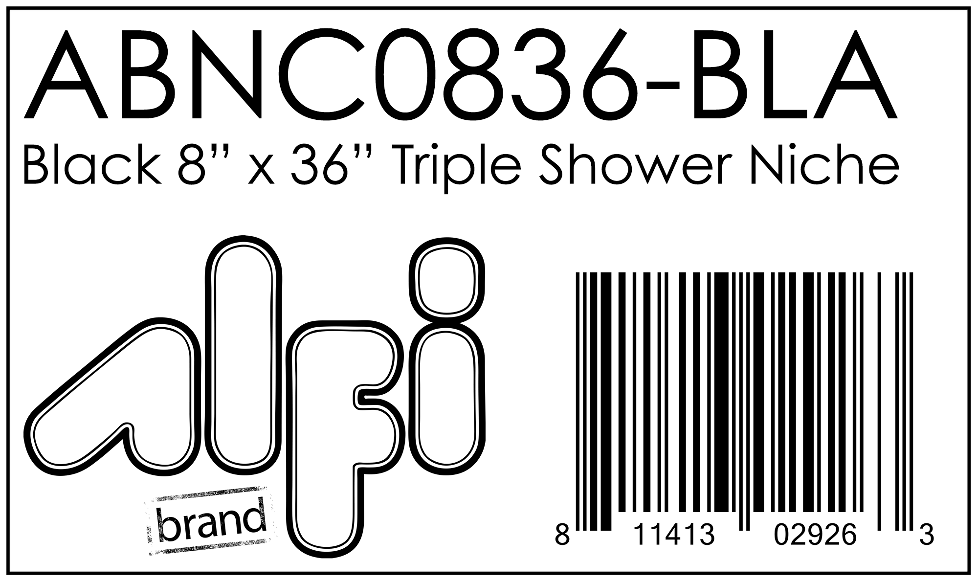 ALFI Brand - 8" x 36" Black Matte Stainless Steel Vertical Triple Shelf Bath Shower Niche | ABNC0836-BLA ALFI Brand - 8" x 36" Black Matte Stainless Steel Vertical Triple Shelf Bath Shower Niche | ABNC0836-BLA