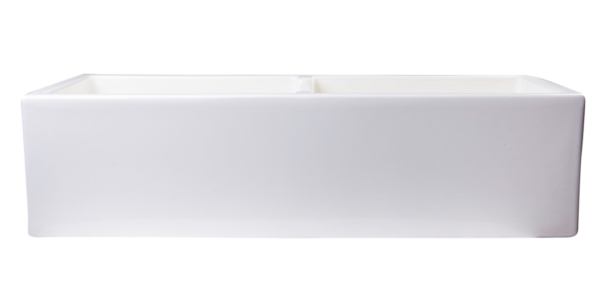 ALFI Brand - 39" Biscuit Smooth Apron Thick Wall Fireclay Double Bowl Farm Sink | AB3918DB-B ALFI Brand - 39" Biscuit Smooth Apron Thick Wall Fireclay Double Bowl Farm Sink | AB3918DB-B