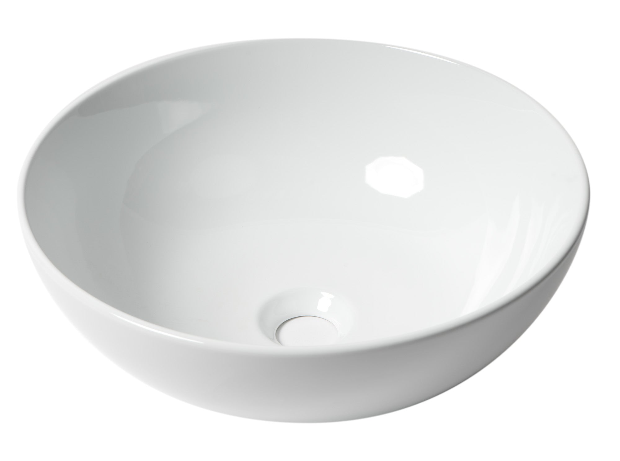 ALFI Brand - White 15" Round Vessel Bowl Above Mount Ceramic Sink | ABC905 ALFI Brand - White 15" Round Vessel Bowl Above Mount Ceramic Sink | ABC905