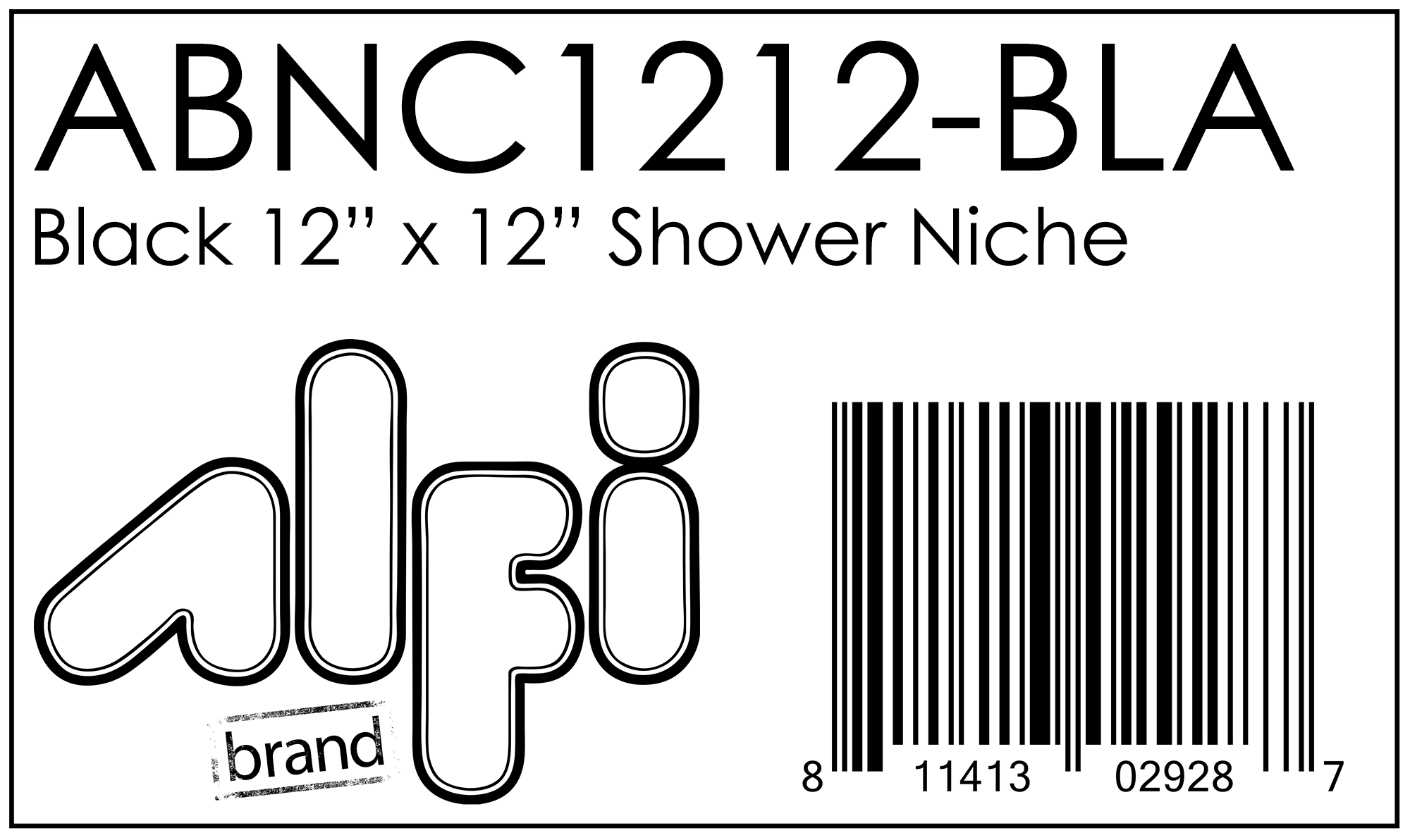 ALFI Brand - 12" x 12" Black Matte Stainless Steel Square Single Shelf Bath Shower Niche | ABNC1212-BLA ALFI Brand - 12" x 12" Black Matte Stainless Steel Square Single Shelf Bath Shower Niche | ABNC1212-BLA