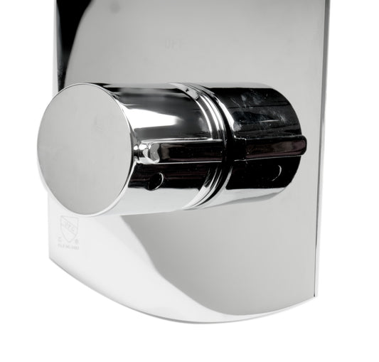 ALFI Brand - Polished Chrome Round Knob 1 Way Thermostatic Shower Mixer | AB3809-PC