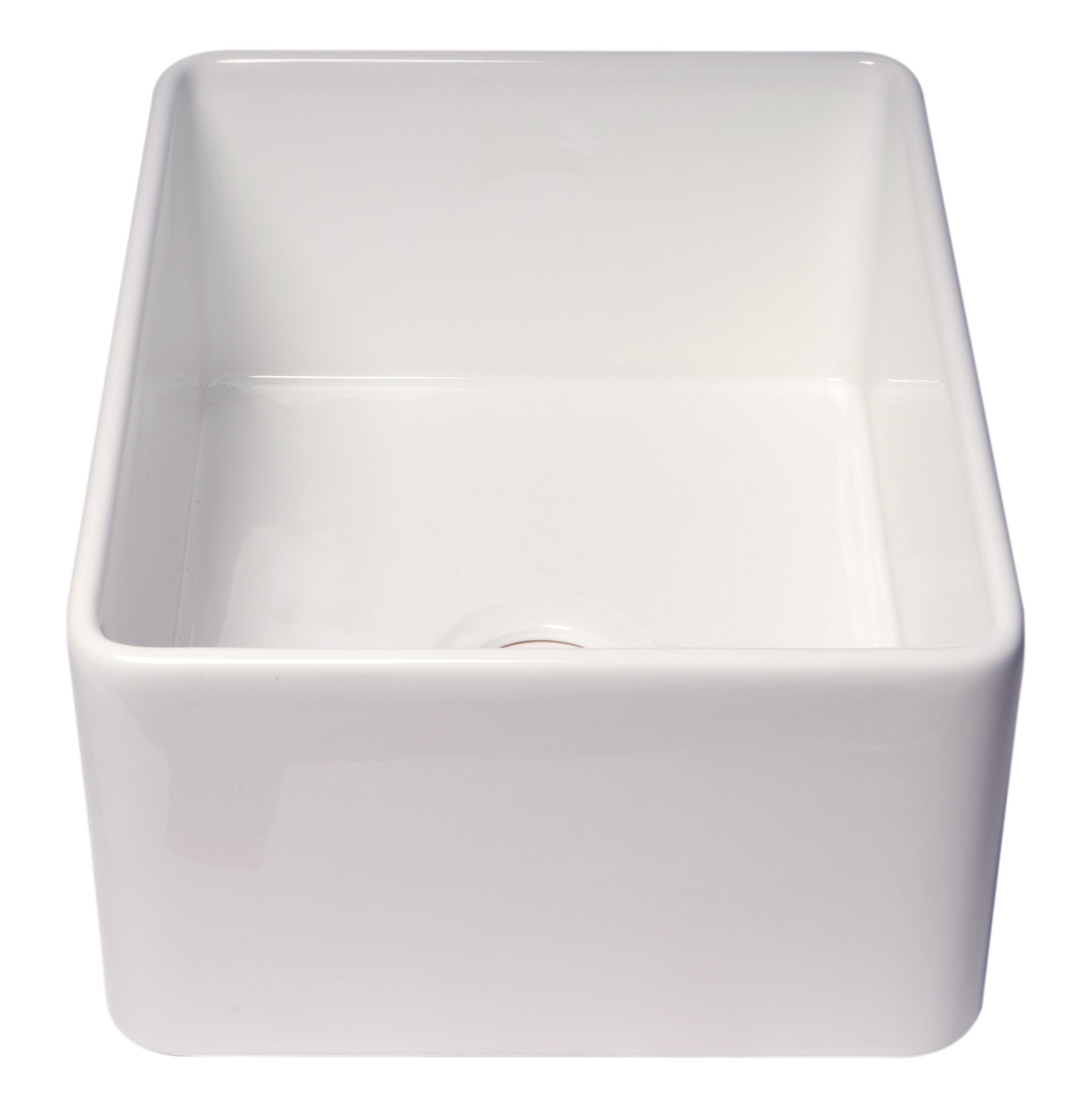 ALFI Brand - 24" White Thin Wall Single Bowl Smooth Apron Fireclay Kitchen Farm Sink | ABF2418-W ALFI Brand - 24" White Thin Wall Single Bowl Smooth Apron Fireclay Kitchen Farm Sink | ABF2418-W