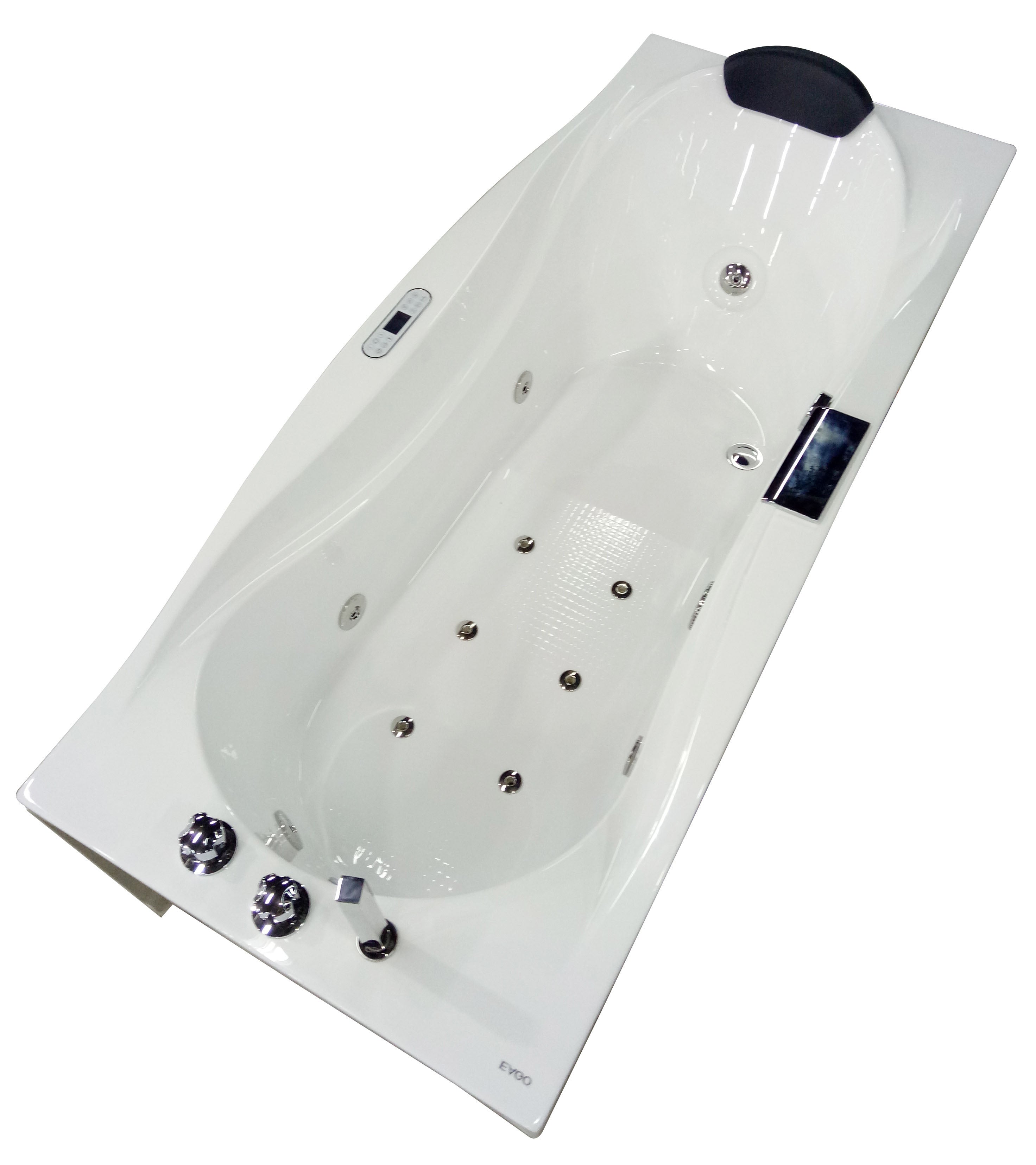EAGO - 6 ft Right Drain Acrylic White Whirlpool Bathtub w Fixtures | AM189ETL-R EAGO - 6 ft Right Drain Acrylic White Whirlpool Bathtub w Fixtures | AM189ETL-R
