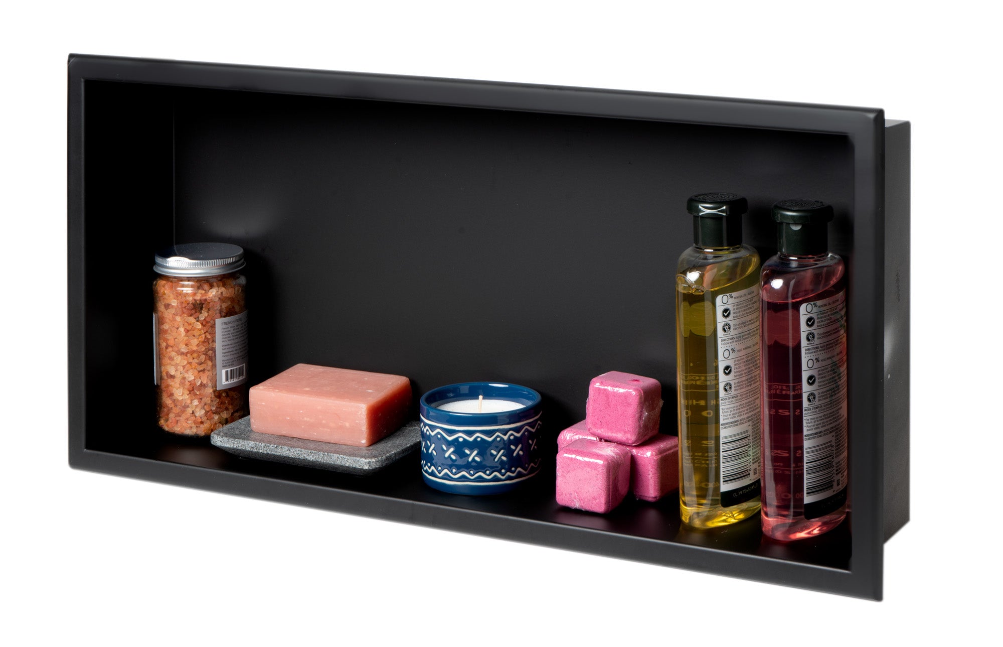 ALFI Brand - 24 x 12 Black Matte Stainless Steel Horizontal Single Shelf Bath Shower Niche | ABNC2412-BLA ALFI Brand - 24 x 12 Black Matte Stainless Steel Horizontal Single Shelf Bath Shower Niche | ABNC2412-BLA