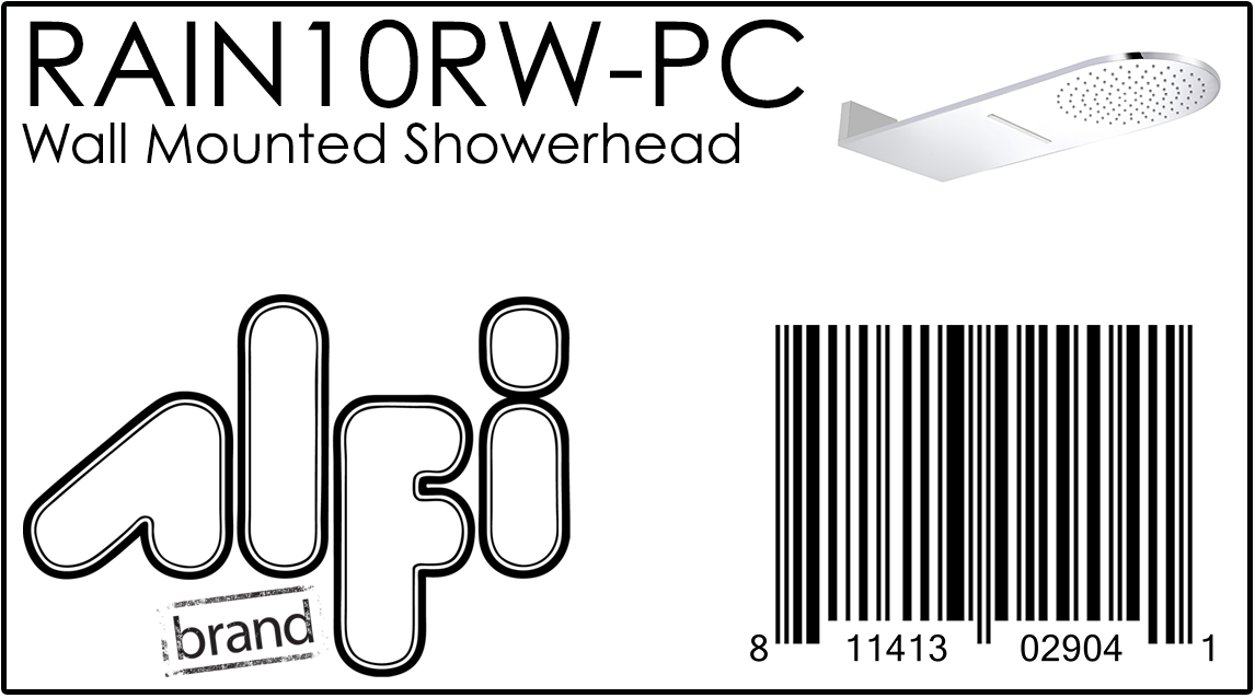 ALFI Brand - Polished Chrome 10" Wall-Mounted Square Waterfall Rain Shower Head | RAIN10RW-PC ALFI Brand - Polished Chrome 10" Wall-Mounted Square Waterfall Rain Shower Head | RAIN10RW-PC