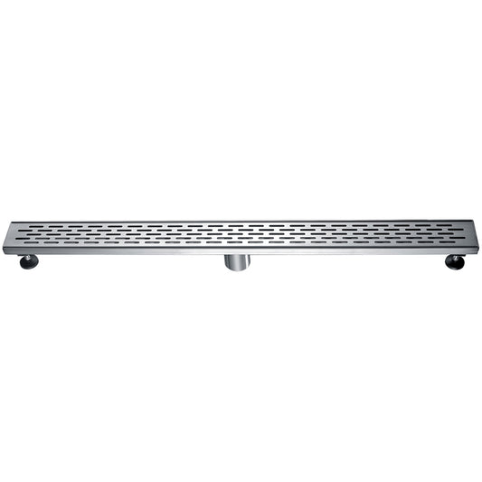 ALFI Brand - 36" Modern Stainless Steel Linear Shower Drain with Groove Holes | ABLD36C-BSS