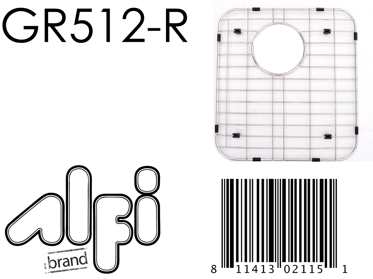 ALFI Brand - Right Solid Stainless Steel Kitchen Sink Grid | GR512R ALFI Brand - Right Solid Stainless Steel Kitchen Sink Grid | GR512R