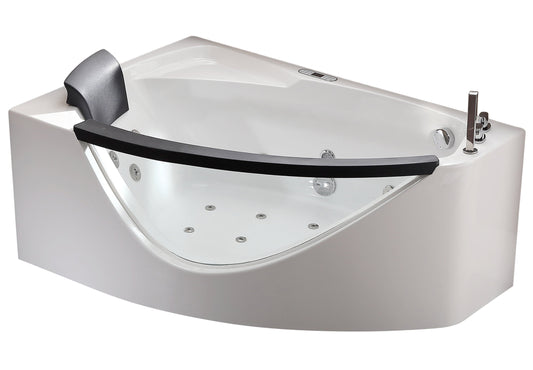 EAGO - 5 ft Clear Rounded Right Corner Acrylic Whirlpool Bathtub | AM198ETL-R