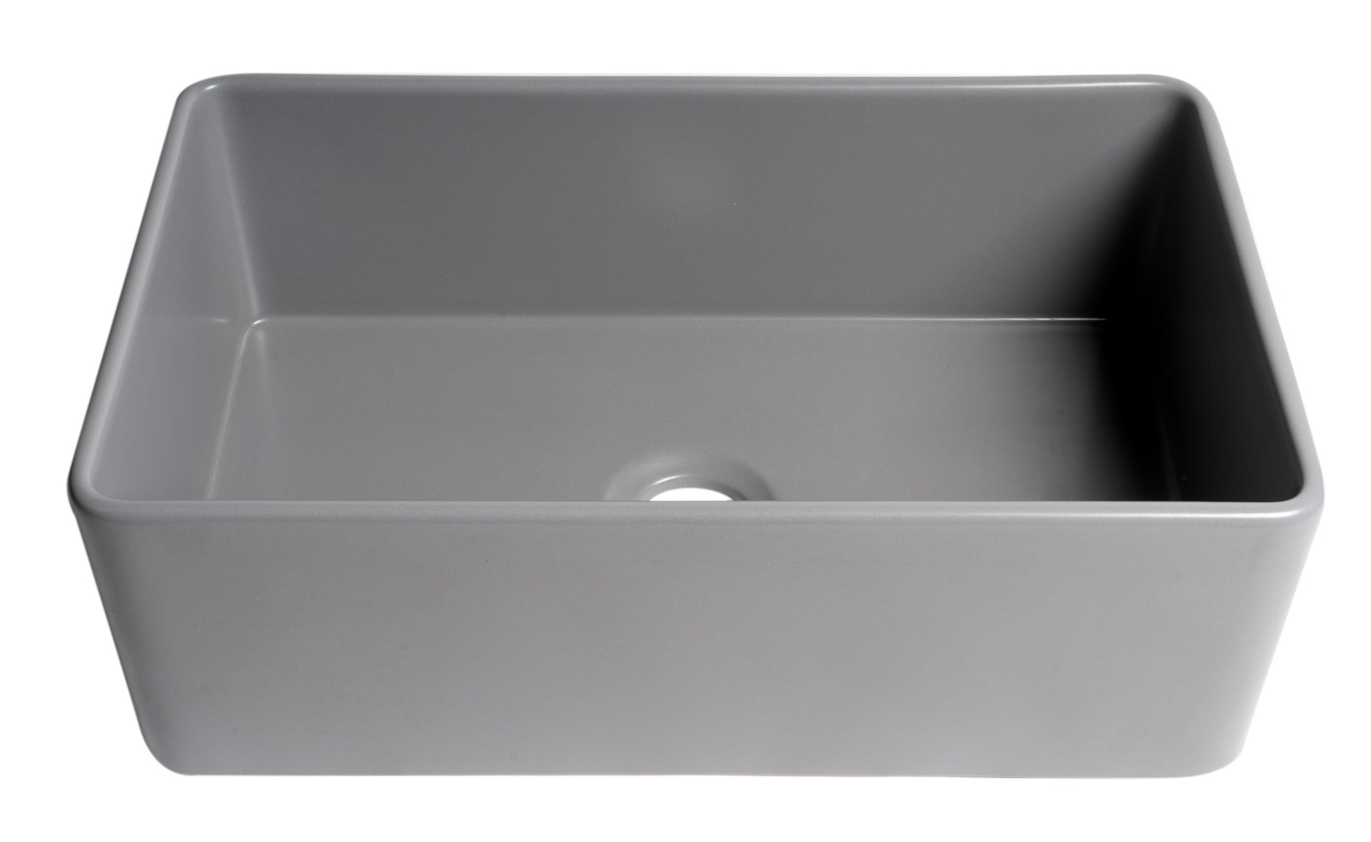 ALFI Brand - Gray Matte Smooth Apron 30" x 18" Single Bowl Fireclay Farm Sink | ABF3018-GM ALFI Brand - Gray Matte Smooth Apron 30" x 18" Single Bowl Fireclay Farm Sink | ABF3018-GM
