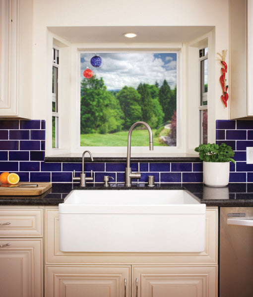 ALFI Brand - White 30" Decorative Lip Apron Single Bowl Fireclay Farmhouse Kitchen Sink | AB511-W ALFI Brand - White 30" Decorative Lip Apron Single Bowl Fireclay Farmhouse Kitchen Sink | AB511-W
