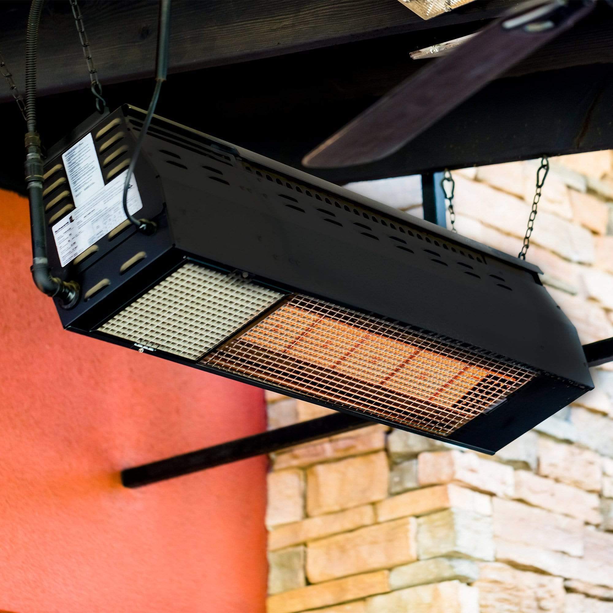 Schwank Commercial Mounted Gas Heaters Schwank - 44" 50,000 BTU - Natural Gas/Propane Black Outdoor Patio Heater - MO-2150-NG, MO-2150-LP Schwank Commercial Mounted Gas Heaters Schwank - 44" 50,000 BTU - Natural Gas/Propane Black Outdoor Patio Heater - MO-2150-NG, MO-2150-LP