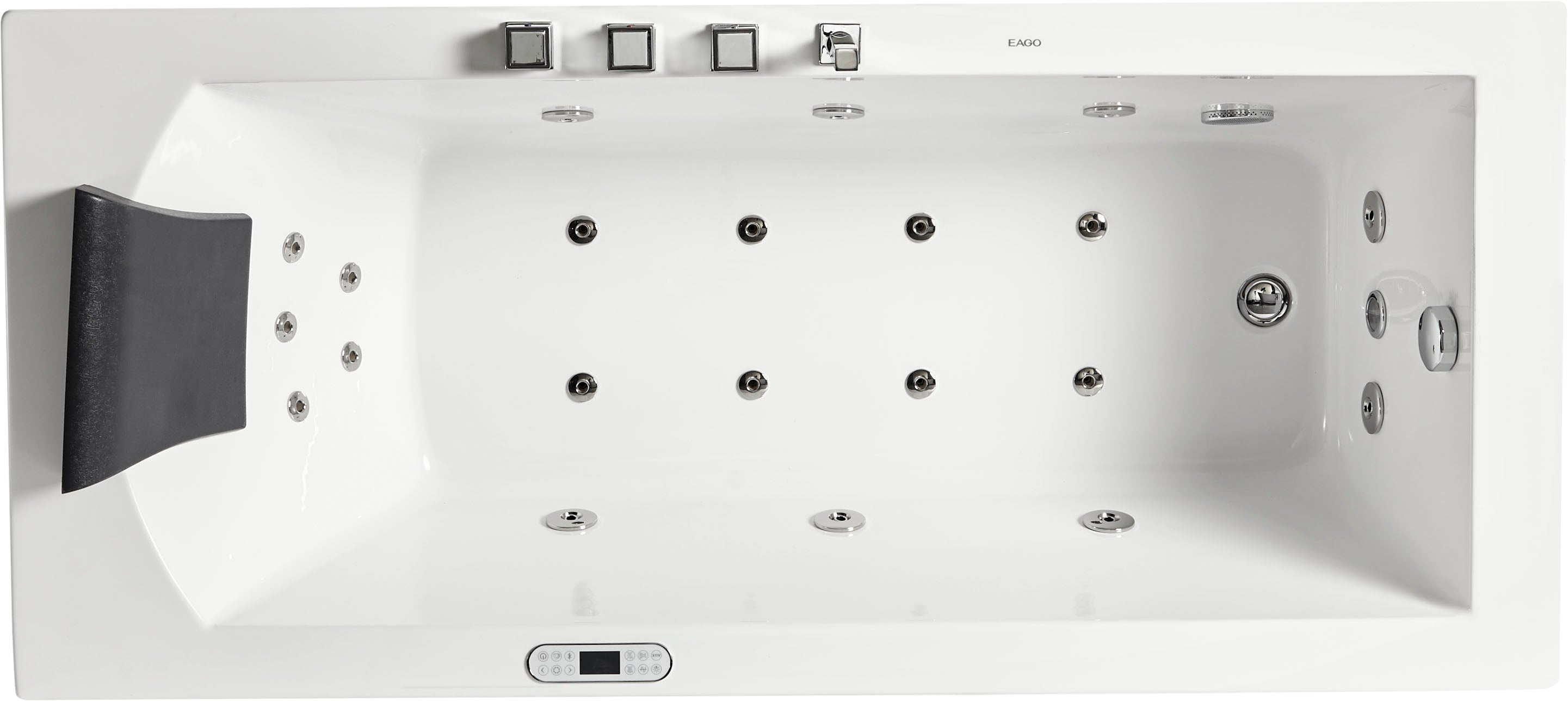 EAGO - 6 ft Acrylic White Rectangular Whirlpool Bathtub w Fixtures | AM154ETL-R6 EAGO - 6 ft Acrylic White Rectangular Whirlpool Bathtub w Fixtures | AM154ETL-R6