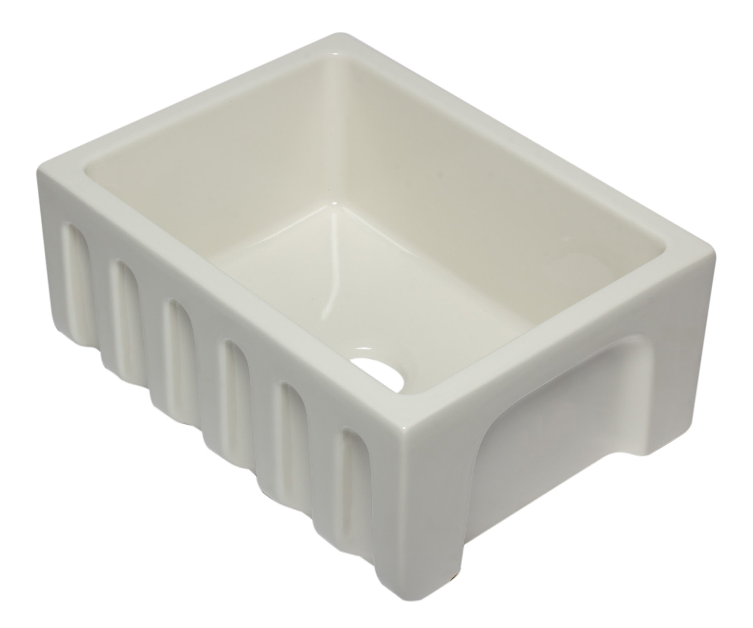 ALFI Brand - 24 inch Biscuit Reversible Smooth / Fluted Single Bowl Fireclay Farm Sink | AB2418HS-B ALFI Brand - 24 inch Biscuit Reversible Smooth / Fluted Single Bowl Fireclay Farm Sink | AB2418HS-B