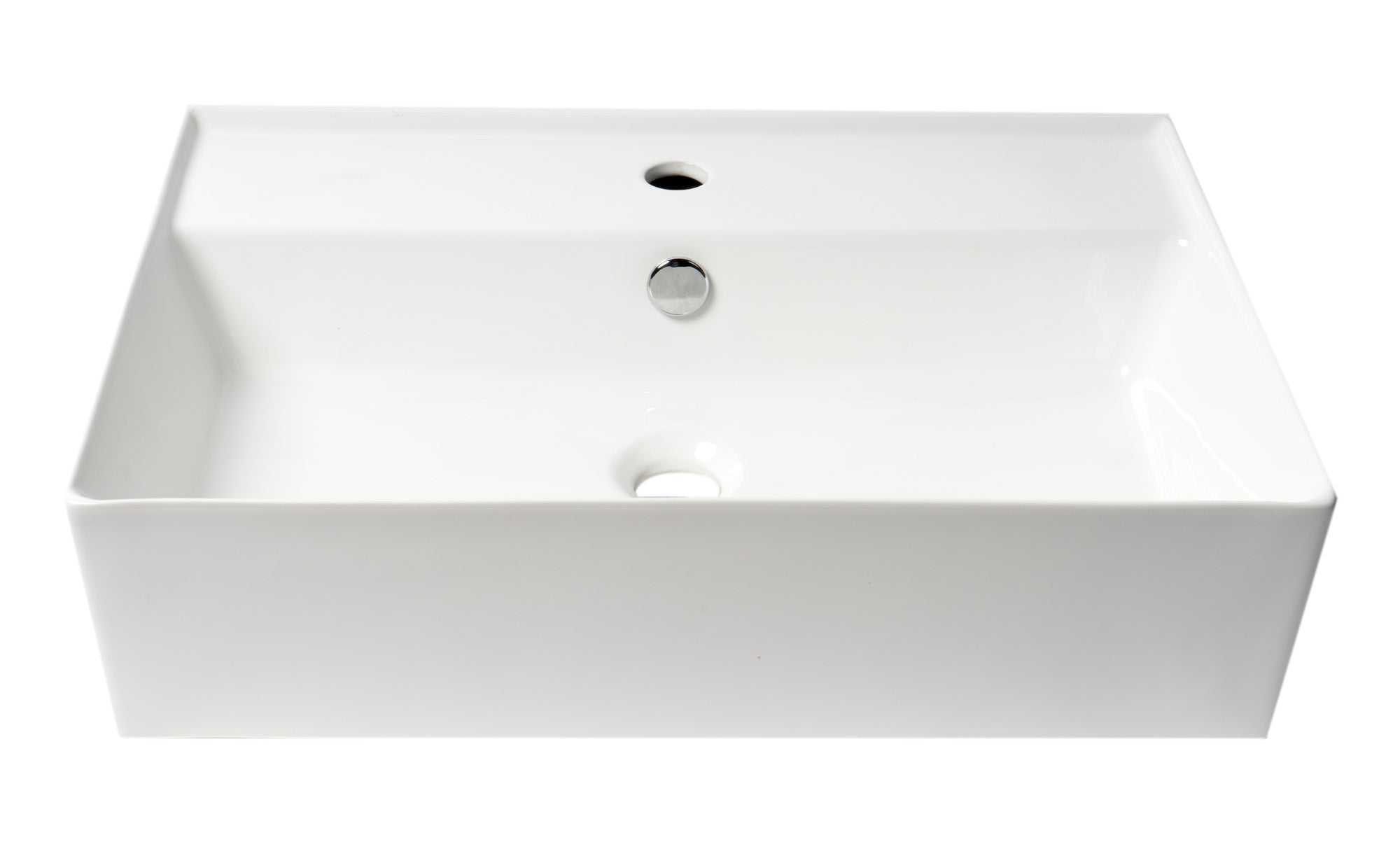 ALFI Brand - White 24" Modern Rectangular Above Mount Ceramic Sink with Faucet Hole | ABC901-W ALFI Brand - White 24" Modern Rectangular Above Mount Ceramic Sink with Faucet Hole | ABC901-W