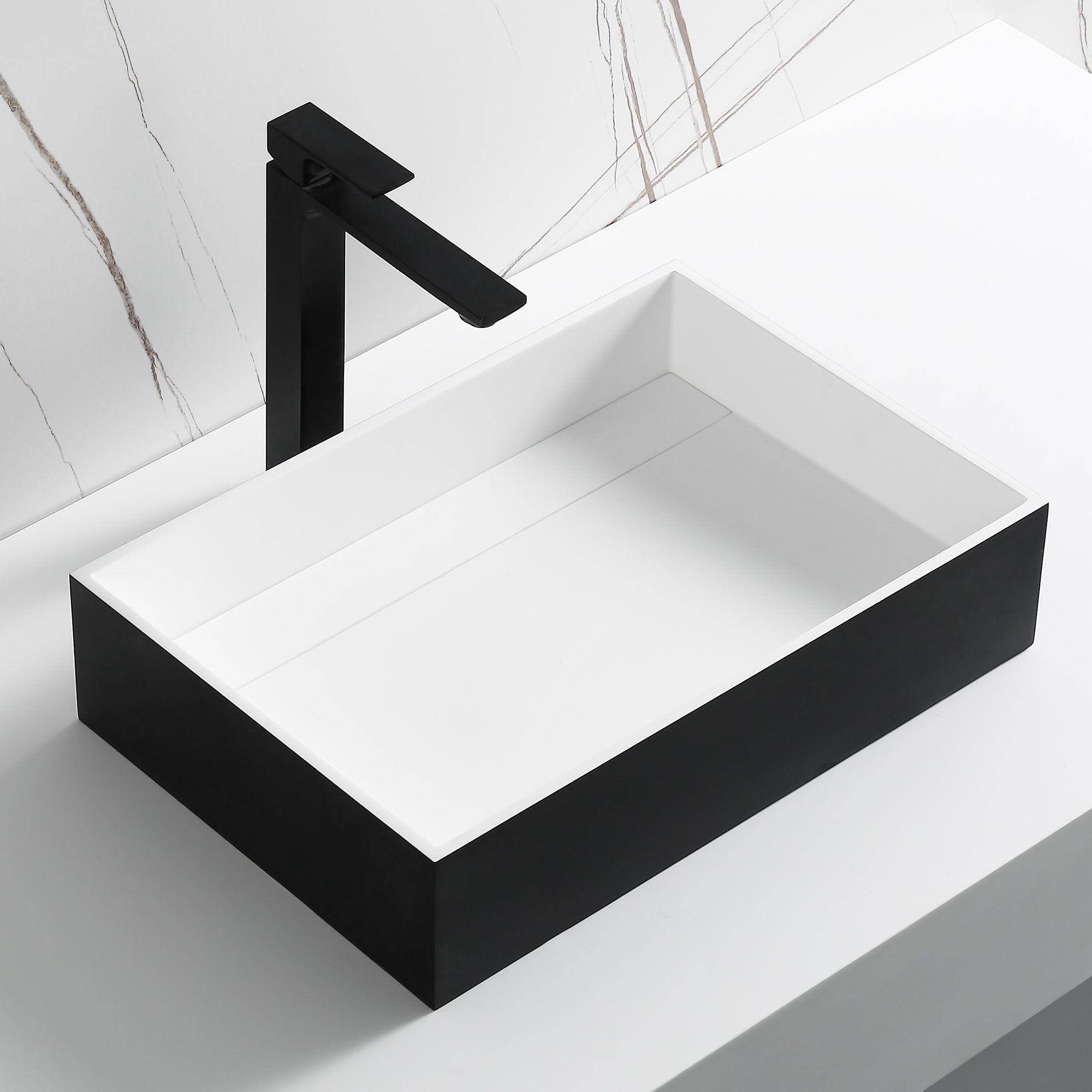 ALFI Brand - Black Matte 20" x 14" Solid Surface Resin Sink | ABRS2014BM ALFI Brand - Black Matte 20" x 14" Solid Surface Resin Sink | ABRS2014BM