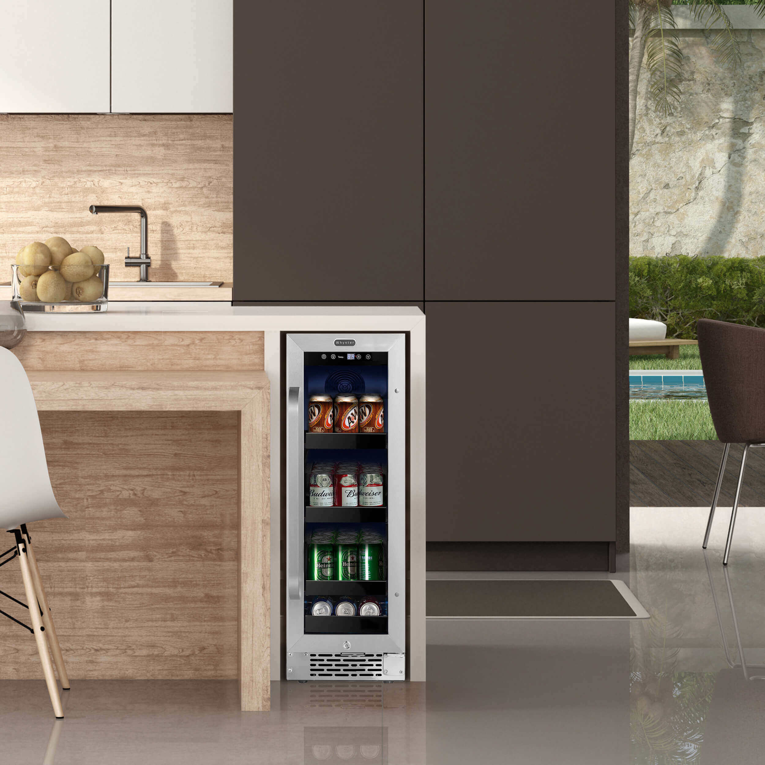 Whynter - BBR-638SB 12 inch Built-In 60 Can Undercounter Stainless Steel Beverage Refrigerator with Reversible Door, Digital Control, Lock and Carbon Filter | BBR-638SB Whynter - BBR-638SB 12 inch Built-In 60 Can Undercounter Stainless Steel Beverage Refrigerator with Reversible Door, Digital Control, Lock and Carbon Filter | BBR-638SB