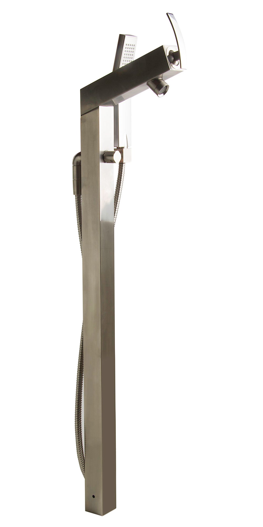 ALFI Brand - Brushed Nickel Floor Mounted Tub Filler + Mixer /w additional Hand Held Shower Head | AB2728-BN ALFI Brand - Brushed Nickel Floor Mounted Tub Filler + Mixer /w additional Hand Held Shower Head | AB2728-BN