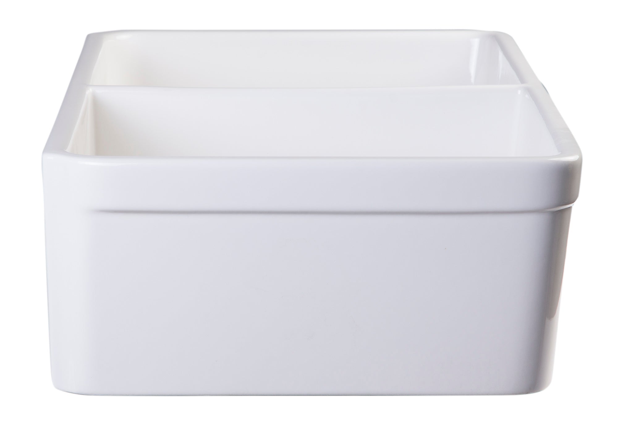 ALFI Brand - White 32" Double Bowl Lip Apron Fireclay Farmhouse Kitchen Sink with 1 3/4" Lip | AB512-W ALFI Brand - White 32" Double Bowl Lip Apron Fireclay Farmhouse Kitchen Sink with 1 3/4" Lip | AB512-W