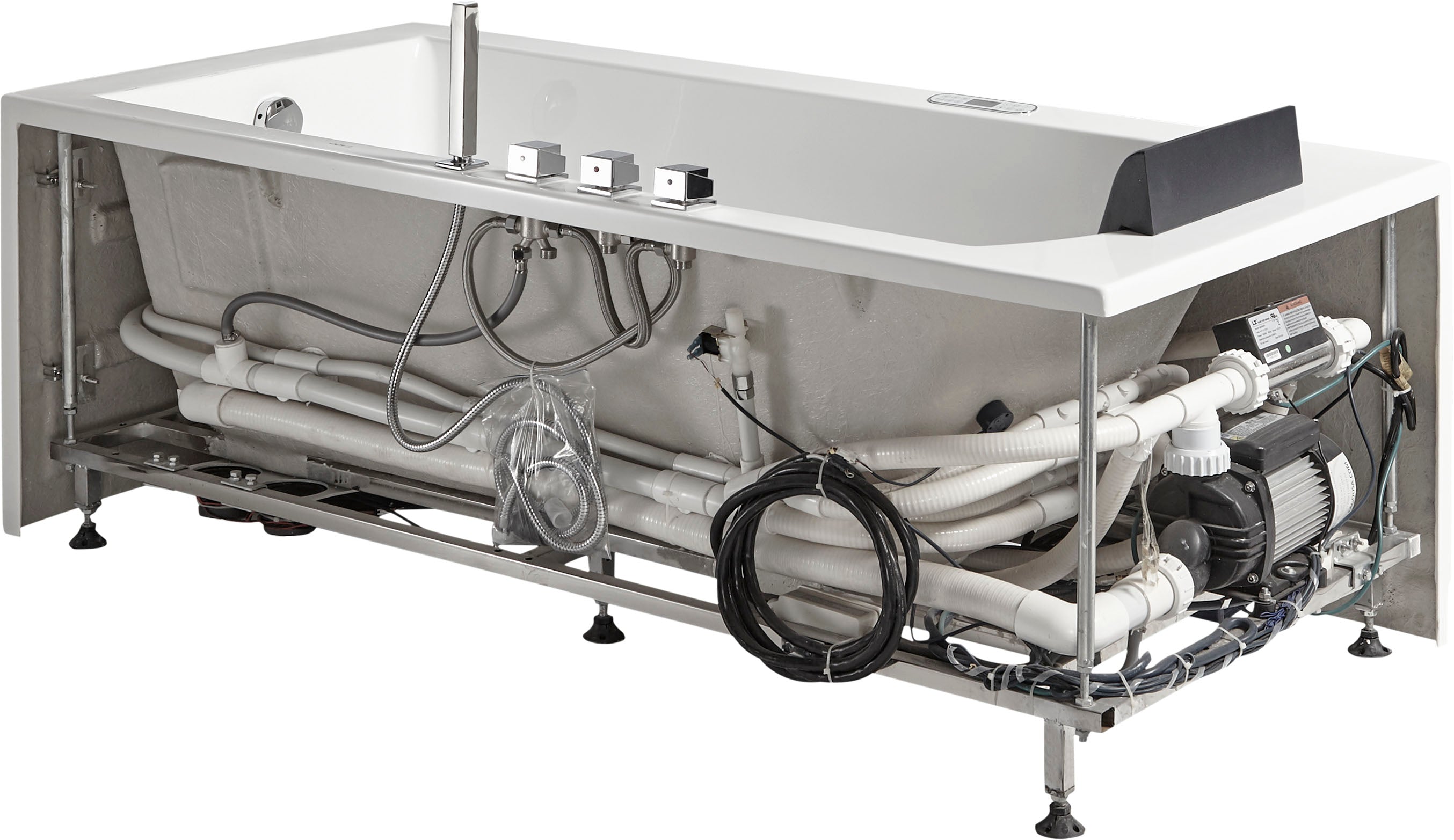 EAGO - 6 ft Acrylic White Rectangular Whirlpool Bathtub w Fixtures | AM154ETL-R6 EAGO - 6 ft Acrylic White Rectangular Whirlpool Bathtub w Fixtures | AM154ETL-R6
