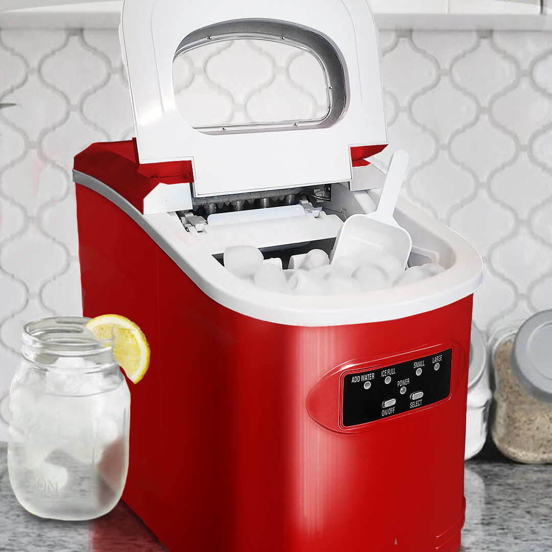 Whynter - Compact Portable Ice Maker 27 lb capacity - Red | IMC-270MR Whynter - Compact Portable Ice Maker 27 lb capacity - Red | IMC-270MR