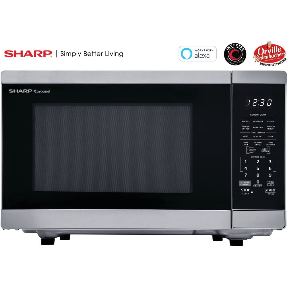 Sharp - 1.4 CF Smart Countertop Microwave Oven, Orville Redenbacher's CertifiedMicrowaves - SMC1469HS Sharp - 1.4 CF Smart Countertop Microwave Oven, Orville Redenbacher's CertifiedMicrowaves - SMC1469HS