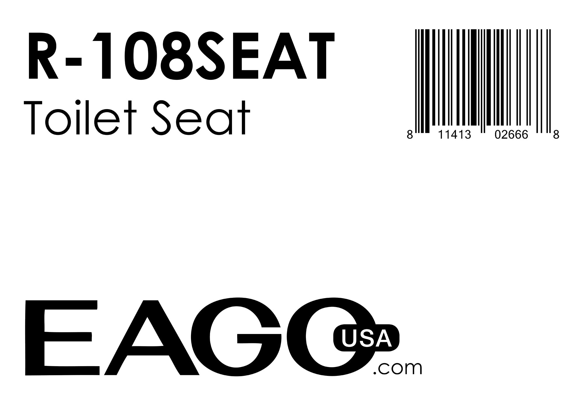 EAGO - Replacement Soft Closing Toilet Seat for TB108 | R-108SEAT EAGO - Replacement Soft Closing Toilet Seat for TB108 | R-108SEAT