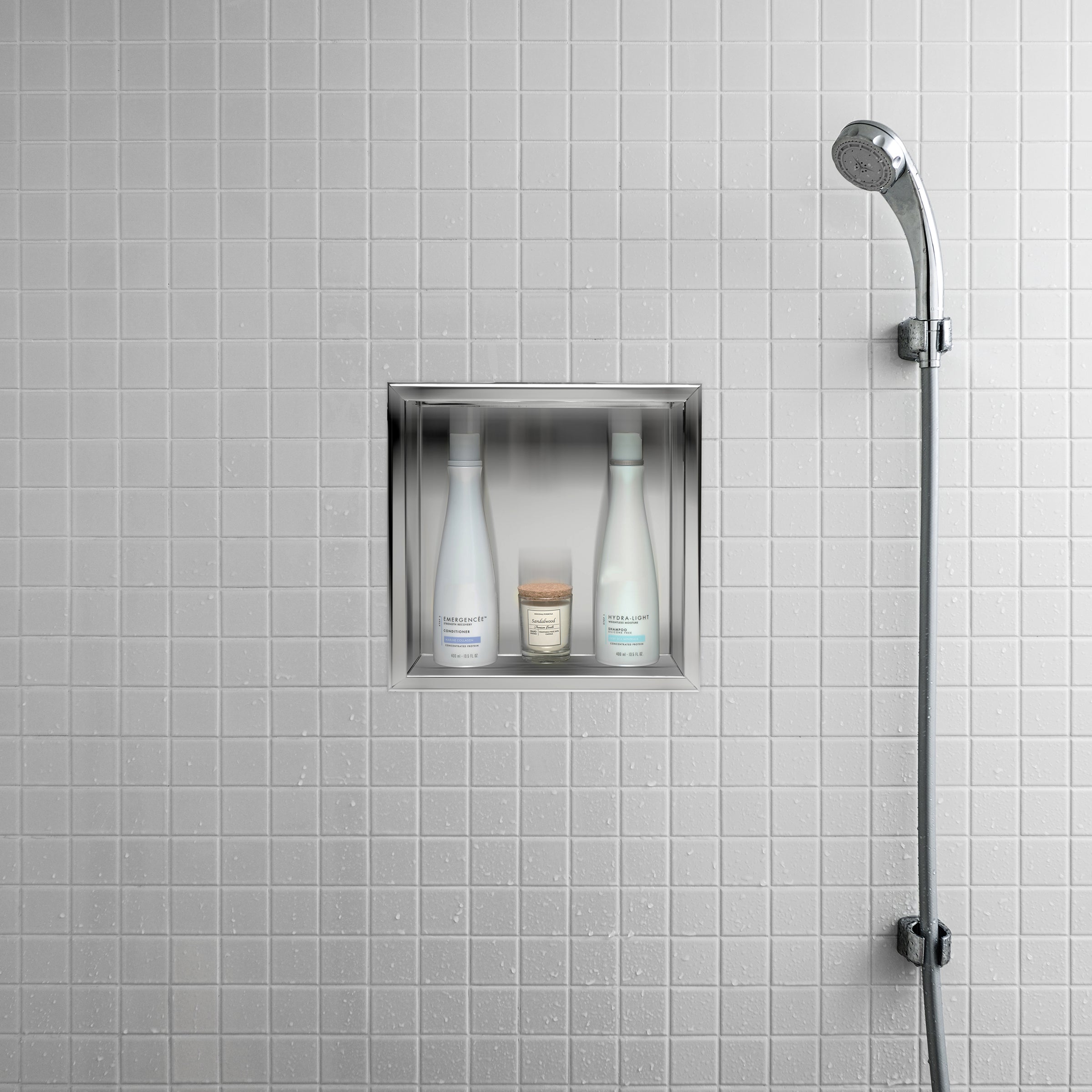 ALFI Brand - 12 x 12 Polished Stainless Steel Square Single Shelf Bath Shower Niche | ABN1212-PSS ALFI Brand - 12 x 12 Polished Stainless Steel Square Single Shelf Bath Shower Niche | ABN1212-PSS