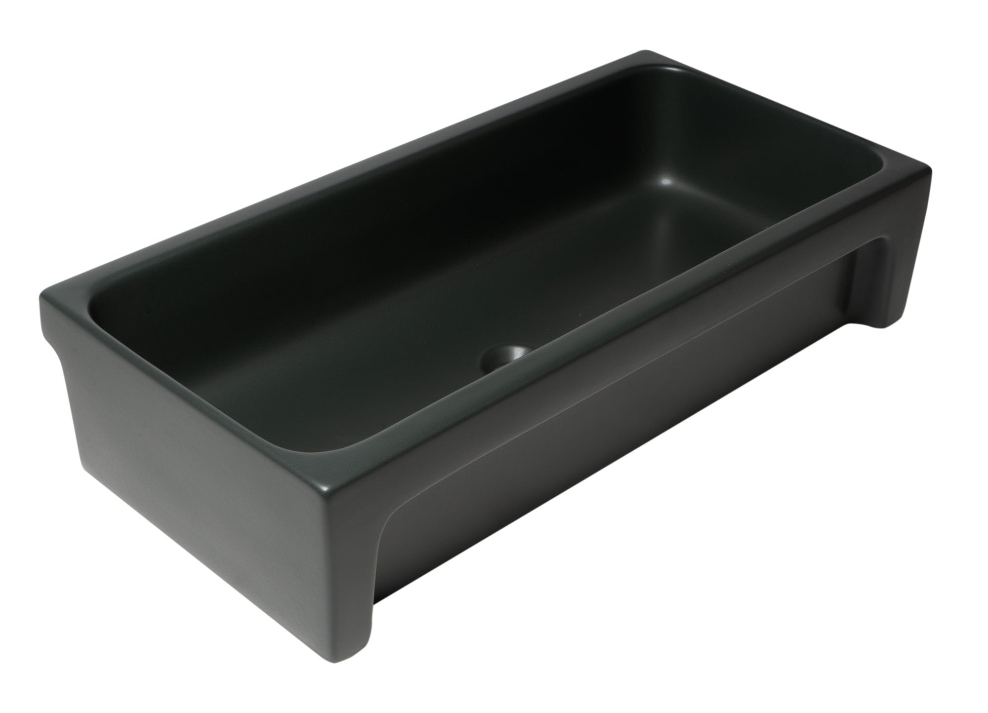 ALFI brand - 36" Black Matte Above Mount Fireclay Bathroom Trough Sink - AB36TRBM ALFI brand - 36" Black Matte Above Mount Fireclay Bathroom Trough Sink - AB36TRBM