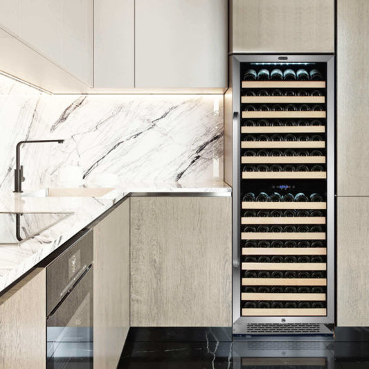 Whynter - 164 Bottle Built-in Stainless Steel Dual Zone Compressor Wine Refrigerator | BWR-1642DZ