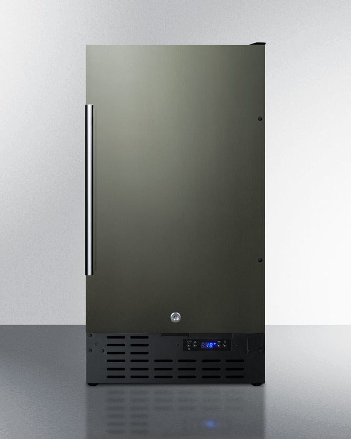 Summit All-Freezer 18" Wide Built-in Undercounter Frost-Free All-Freezer with Black Stainless Steel Door, Lock, Digital Tthermostat and Black Cabinet Summit All-Freezer 18" Wide Built-in Undercounter Frost-Free All-Freezer with Black Stainless Steel Door, Lock, Digital Tthermostat and Black Cabinet