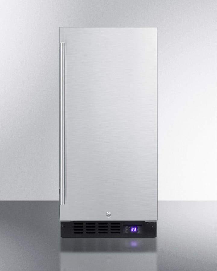 Summit All-Freezer Built-In 15" Wide Frost-Free All-Freezer for Built-in or Freestanding Use with Stainless Steel Wrapped Exterior, Lock, LED Lighting and Digital Thermostat Summit All-Freezer Built-In 15" Wide Frost-Free All-Freezer for Built-in or Freestanding Use with Stainless Steel Wrapped Exterior, Lock, LED Lighting and Digital Thermostat