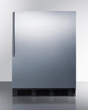 Summit All-Refrigerator 24" 5.5 cu. ft. Black Stainless Steel Built-In Undercounter Compact Refrigerator Summit All-Refrigerator 24" 5.5 cu. ft. Black Stainless Steel Built-In Undercounter Compact Refrigerator