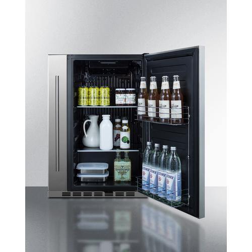 Summit All-Refrigerator Shallow Depth 24" Wide Outdoor Built-In All-Refrigerator With Slide-Out Storage Compartment Summit All-Refrigerator Shallow Depth 24" Wide Outdoor Built-In All-Refrigerator With Slide-Out Storage Compartment