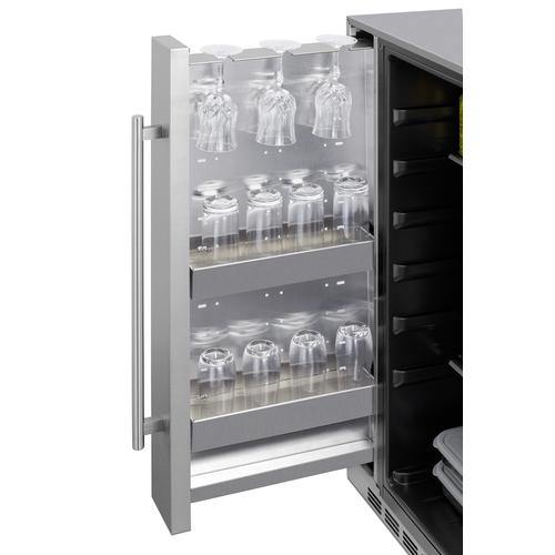Summit All-Refrigerator Shallow Depth 24" Wide Outdoor Built-In All-Refrigerator With Slide-Out Storage Compartment Summit All-Refrigerator Shallow Depth 24" Wide Outdoor Built-In All-Refrigerator With Slide-Out Storage Compartment