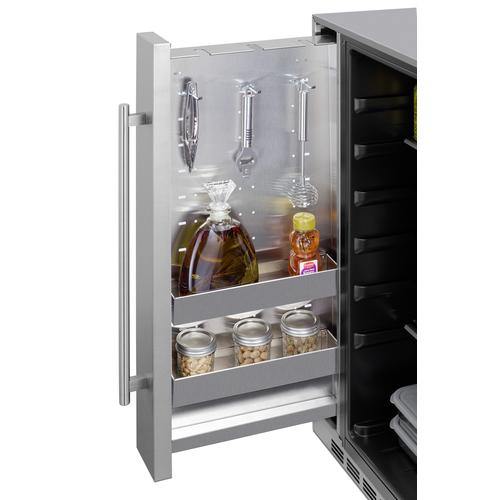 Summit All-Refrigerator Shallow Depth 24" Wide Outdoor Built-In All-Refrigerator With Slide-Out Storage Compartment Summit All-Refrigerator Shallow Depth 24" Wide Outdoor Built-In All-Refrigerator With Slide-Out Storage Compartment