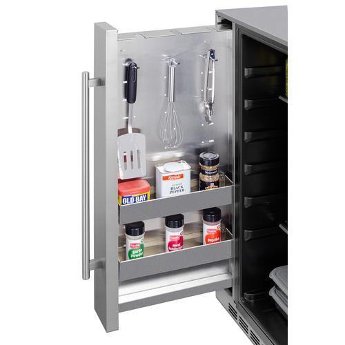 Summit All-Refrigerator Shallow Depth 24" Wide Outdoor Built-In All-Refrigerator With Slide-Out Storage Compartment Summit All-Refrigerator Shallow Depth 24" Wide Outdoor Built-In All-Refrigerator With Slide-Out Storage Compartment