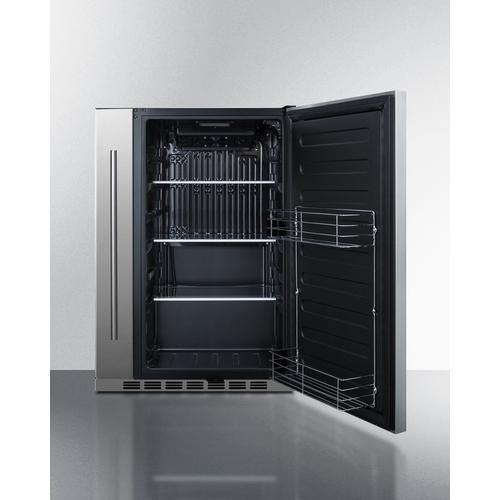 Summit All-Refrigerator Shallow Depth 24" Wide Outdoor Built-In All-Refrigerator With Slide-Out Storage Compartment Summit All-Refrigerator Shallow Depth 24" Wide Outdoor Built-In All-Refrigerator With Slide-Out Storage Compartment