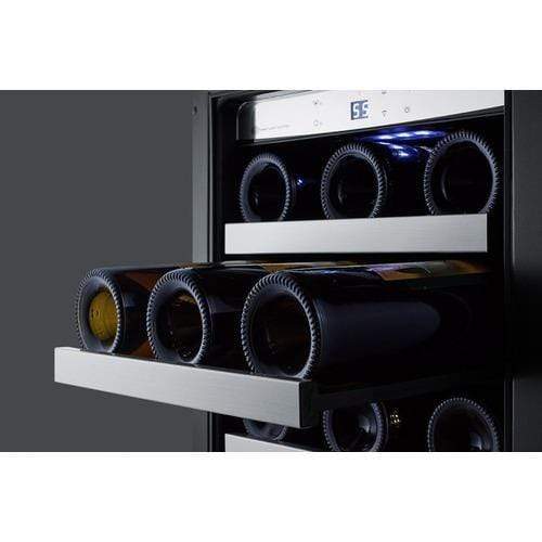 Summit Classic Built-in Wine Cellar 15 Inch Undercounter Wine Cellar with 34-Bottle Capacity, Stainless Steel Trimmed Wooden Shelves, Temperature Alarm, Energy Conservation Mode, LED Lighting and Stainless Steel Cabinet Summit Classic Built-in Wine Cellar 15 Inch Undercounter Wine Cellar with 34-Bottle Capacity, Stainless Steel Trimmed Wooden Shelves, Temperature Alarm, Energy Conservation Mode, LED Lighting and Stainless Steel Cabinet