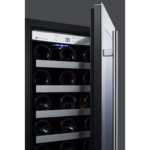 Summit Classic Built-in Wine Cellar 15 Inch Undercounter Wine Cellar with 34-Bottle Capacity, Stainless Steel Trimmed Wooden Shelves, Temperature Alarm, Energy Conservation Mode, LED Lighting and Stainless Steel Cabinet Summit Classic Built-in Wine Cellar 15 Inch Undercounter Wine Cellar with 34-Bottle Capacity, Stainless Steel Trimmed Wooden Shelves, Temperature Alarm, Energy Conservation Mode, LED Lighting and Stainless Steel Cabinet