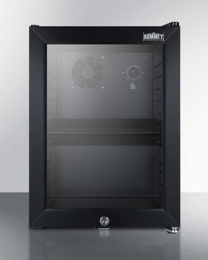 Summit Commercial Compact Beverage Center 14 Inch Compact Beverage Center with 0.85 Cu. Ft. (24L) Capacity, Double Pane Glass Door, Lock, Adjustable Wire Shelves, Internal Fan, Automatic Defrost, and 100% CFC Free Summit Commercial Compact Beverage Center 14 Inch Compact Beverage Center with 0.85 Cu. Ft. (24L) Capacity, Double Pane Glass Door, Lock, Adjustable Wire Shelves, Internal Fan, Automatic Defrost, and 100% CFC Free