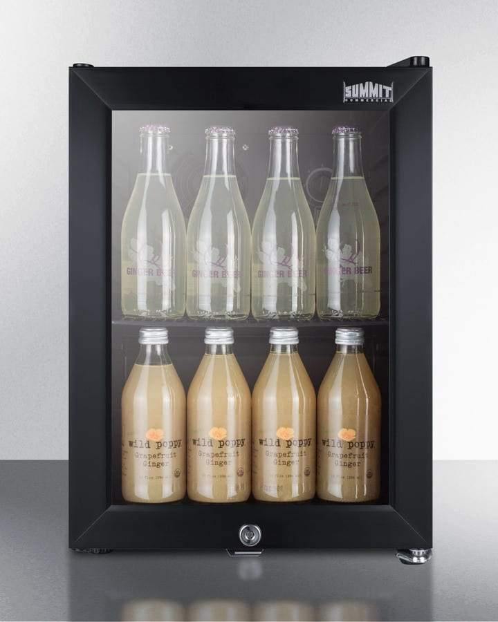 Summit Commercial Compact Beverage Center 14 Inch Compact Beverage Center with 0.85 Cu. Ft. (24L) Capacity, Double Pane Glass Door, Lock, Adjustable Wire Shelves, Internal Fan, Automatic Defrost, and 100% CFC Free Summit Commercial Compact Beverage Center 14 Inch Compact Beverage Center with 0.85 Cu. Ft. (24L) Capacity, Double Pane Glass Door, Lock, Adjustable Wire Shelves, Internal Fan, Automatic Defrost, and 100% CFC Free